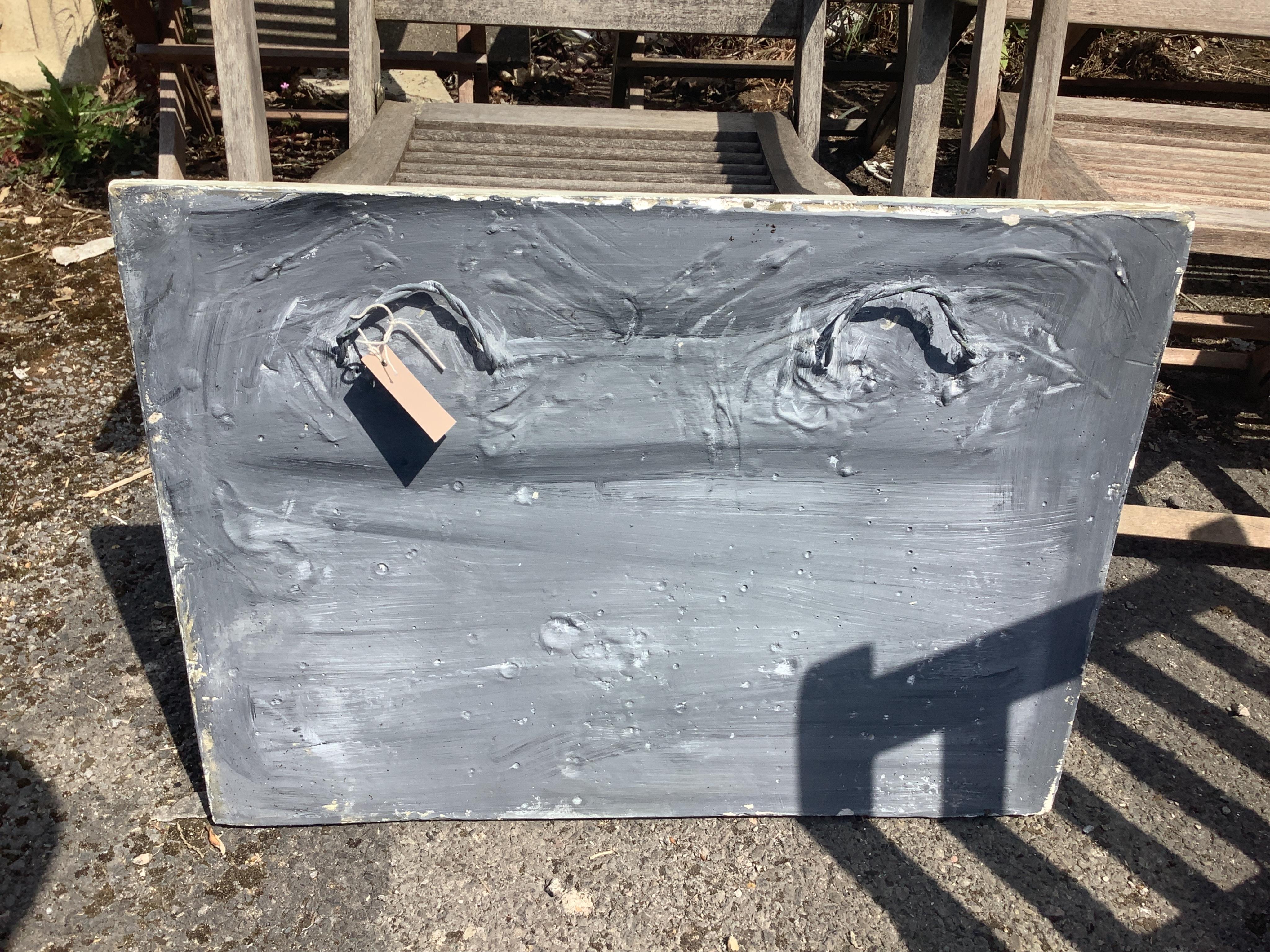A rectangular cast plaster classical wall plaque, width 70cm, height 52cm
